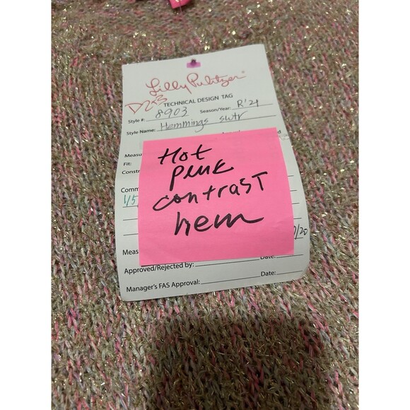 Lilly Pulitzer Hemmings Sparkle Knit Sweater Pink Gold Blue Small - Picture 5 of 5